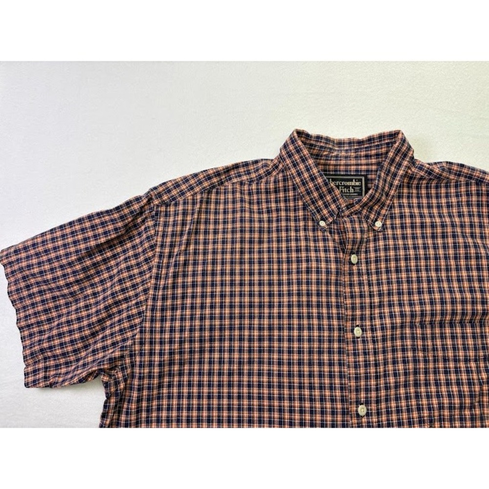 Abercrombie & Fitch Men's Sz Large Boxy Button Down Shirt Short Sleeve Vtg 90's